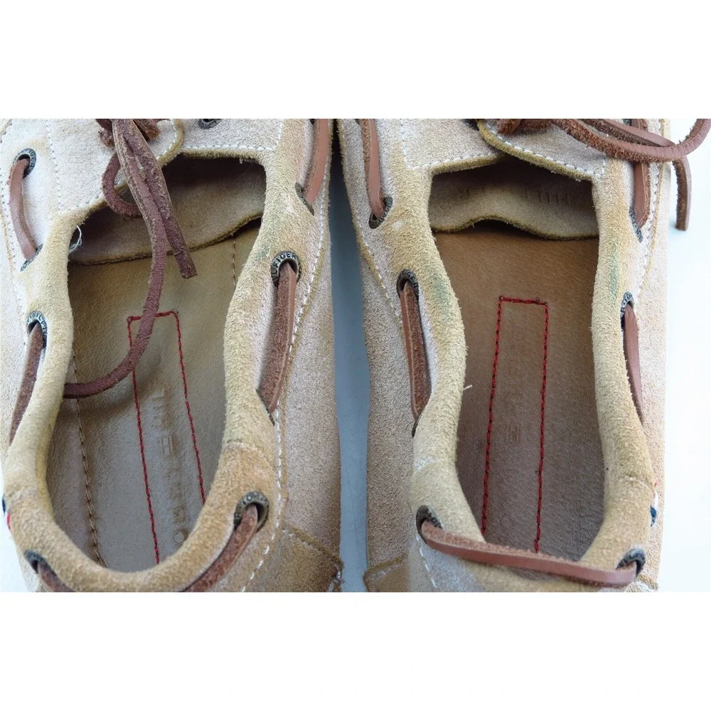 Tommy Hilfiger Boat Shoes Brown Leather Men Shoes Size 9.5‎ Medium